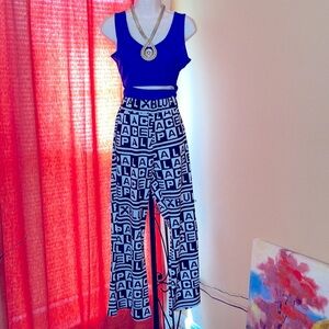 Women’s Alphabet Block Design Flare Leg Pants